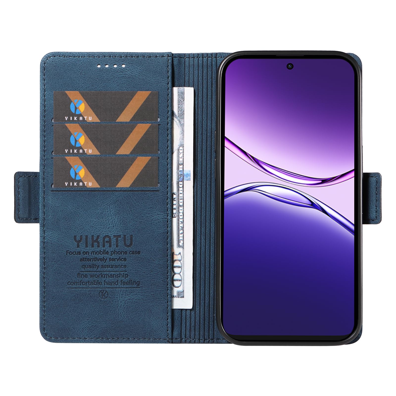 LINER Custodia Portafoglio In Pelle Per Oppo Reno 4Z 5G – Con Slot Carte E Supporto, Blu