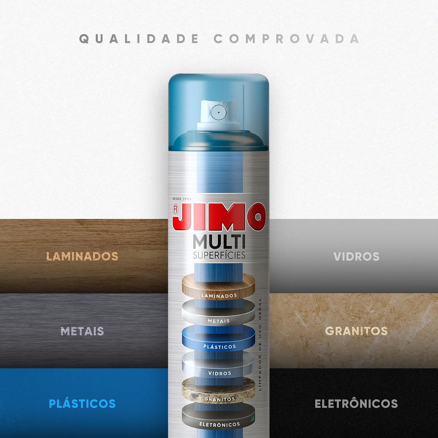 Jimo Multi Superfícies Todos Ambientes Casa Limpeza a Seco Sem Enxague Aerossol 400ml Eletrônicos Eletrodoméstico Armário Balcão