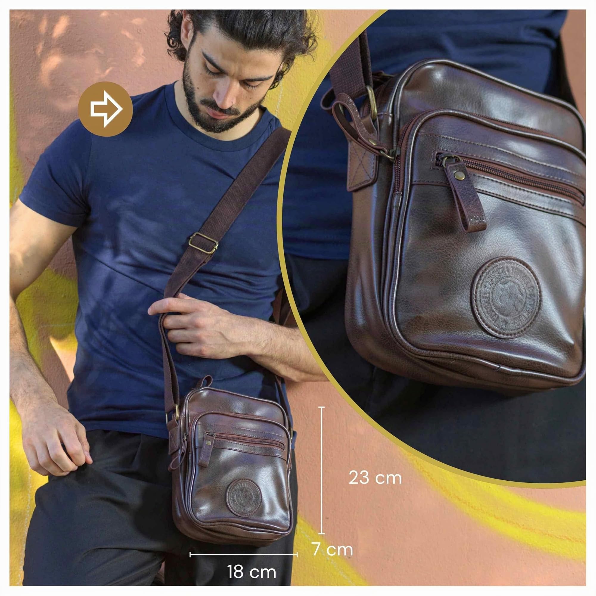 Coronel Tapiocca Bolso Bandolera para Hombre, Borsa a Tracolla da Uomo, Talla única