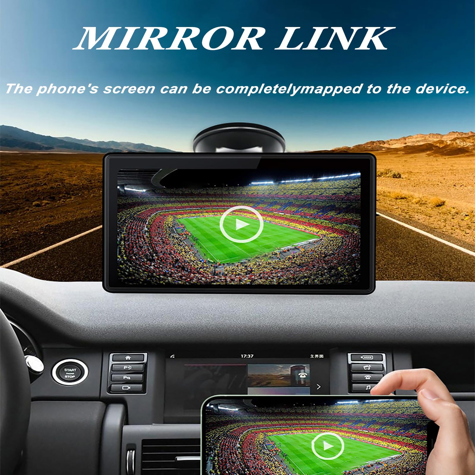 7 Pulgadas Carplay Pantalla para Opel Grandland (New Generation) 2025–2025 SUV, Carplay Inalámbrico Portátil Pantalla de Visualización, Multifuncional Pantalla Táctil del Coche