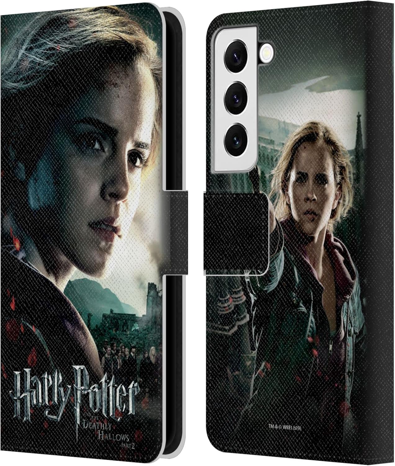 Head Case Designs Officially Licensed Harry Potter Hermione Granger Deathly Hallows VIII Leather Wallet Case Compatible with Samsung Galaxy S22 5G
