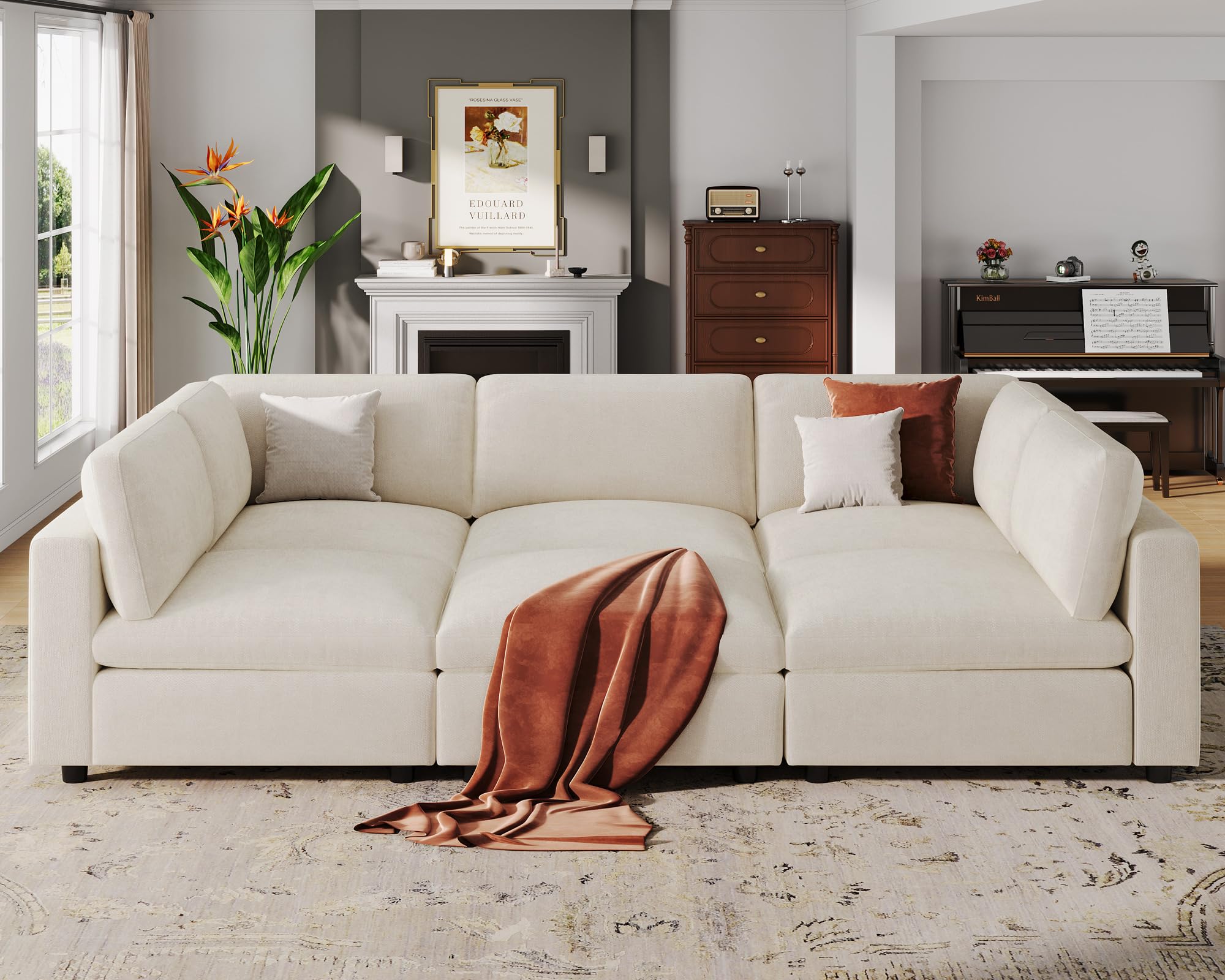 VANOMi Modular Sectional Sofa Sleeper Chenille