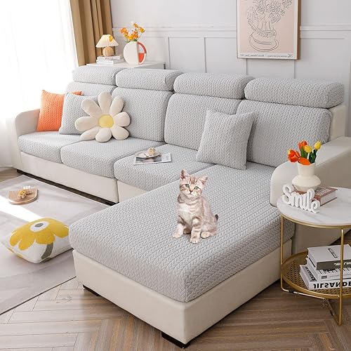 Miniatura 7 de MIFXIN Funda de sofá elástica universal para sofá, funda de cojín antideslizante y elástica en forma de L, funda para asiento de diván, protector de