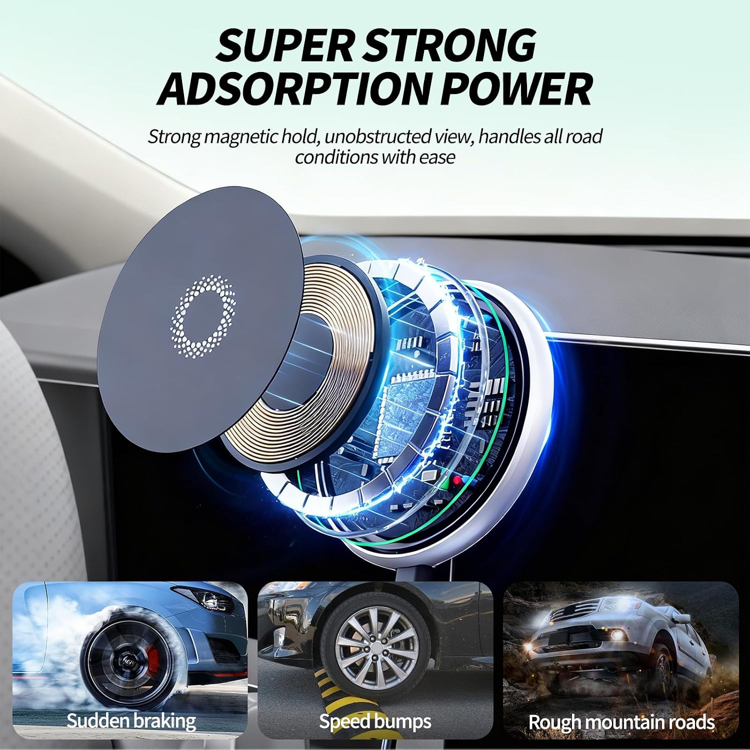 Phone Mount with Magsafe for Honda Civic 11th Gen 2022-2026 Accessories 7/9-inch Screen, 360°Rotation Magnetic Wireless Charger Phone Holder with Storage Box for iPhone Samsung