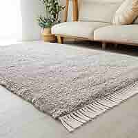 jabグレー ラグ 大きめ フワフワ ふわふわ フェイクファーラグマット