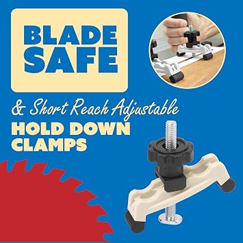 Peachtree Woodworking Supply Mini Taper Jig For Table Saw, Adjustable Precision Straight Line Tapering Jig with Blade Safe Hold Downs, Fast Straight Taper Wood Cutting for Small Parts