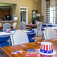 Vista 4 de Whaline Servilletas de papel patrióticas de 6.5 x 6.5 pulgadas, servilletas desechables con bandera estadounidense, 4 de julio, diseño de estrellas