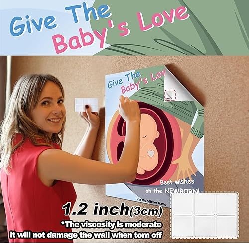 Miniatura 6 de Juegos de baby shower, recuerdos de fiesta, pin the heart en los juegos del bebé, decoraciones de baby shower, suministros de fiesta de cumpleaños