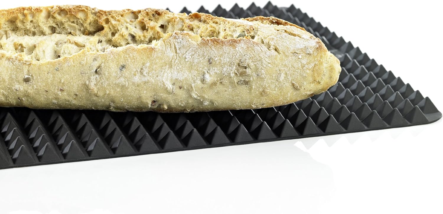 Lurch Germany Flexiform Fat-Reducing Pyramid Silicone Baking Mat 16.1 x 11.4 Inch - Black