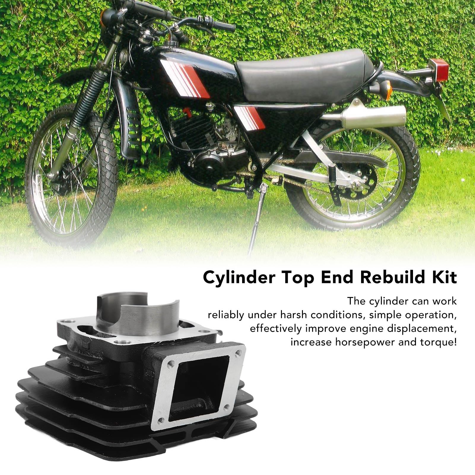 Kit di Ricostruzione dell'estremità Superiore del Cilindro 66mm 11311 00 Set di Anelli di Tenuta per Testa Pistone per DT175 MX175 DT175F DT175G DT175H