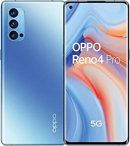 OPPO Reno4 Pro Smartphone 5G, 172g, Display 6.5" FHD+ AMOLED, 3 Fotocamere 48MP, RAM 12GB + ROM 256GB non Espandibile, Batteria 4000mAh, Ricarica Super, Dual Sim, [Versione Italiana], Galactic Blue
