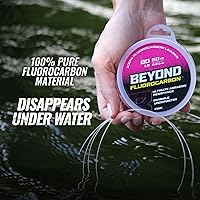 Vista 4 de Beyond Fluorocarbon Leader - Línea de pesca 100 % puro de fluorocarbono, altamente resistente a la abrasión, invisible bajo el agua, resistente a