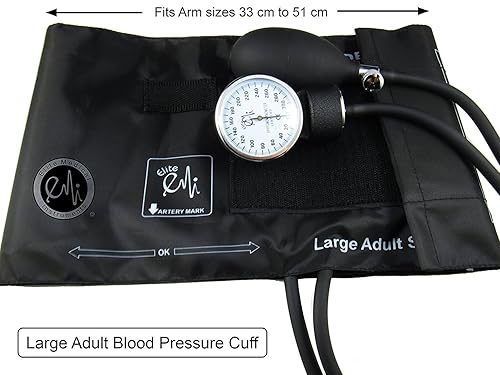 Vista 11 de EMI EBL-430 Royal Sprague - Estetoscopio y brazalete grande para adultos (ver tamaño de puño grande: 13.0 in a 20.1 in 13 a 20 pulgadas)