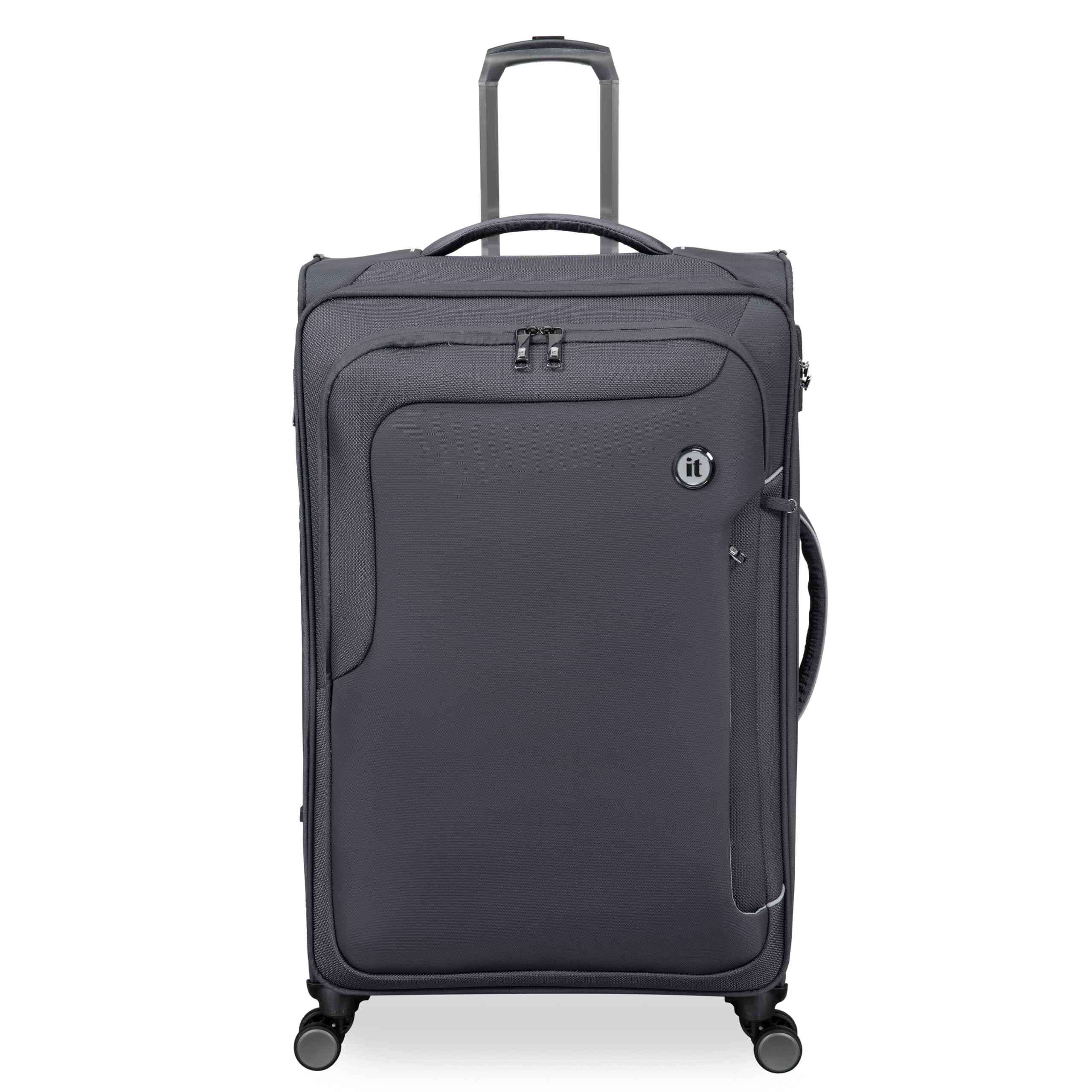Teleported Soft Luggage Warm Charcoal with TSA Lock 8 Wheel Trolley Bag (Large)-image-24