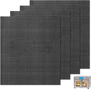 Air Fryer Oven Liners for Bottom of Oven, 13.8"x12" Reusable Non-Stick Heat Resistant Accessories Mat for Emeril Lagasse Dual Zone 360 Air Fryer Oven 25 QT Extra Large and more, 4 Pack