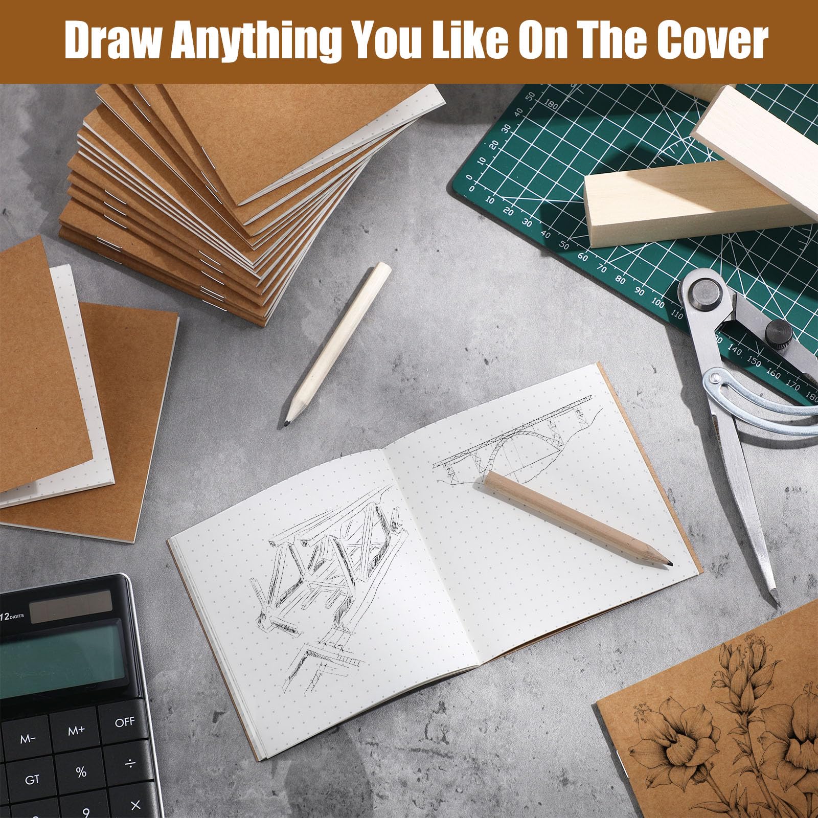 50 Mini Quaderni Kraft 10x10cm - Taccuini Tascabili Con Pagine Vuote, Ideali Per Appunti E Schizzi - Foto 8