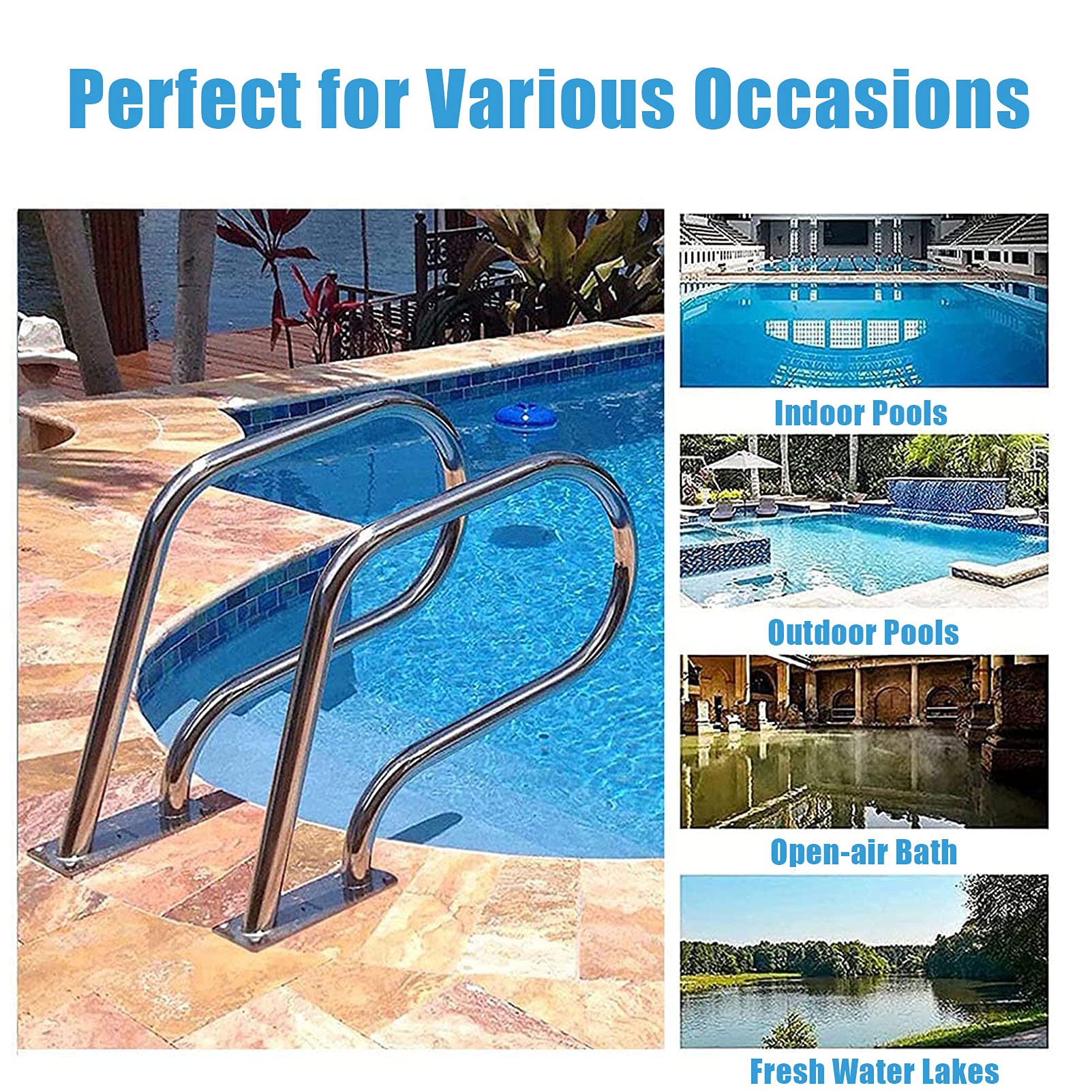 Sollbry Housse De Main Courante De Piscine, 1 Housse De Rampe De Piscine Housse De Rampe De Piscine Housse De Poignee De Balustrade Pour Echelle De Piscine 120 X 15 Cm Bleu 84730686