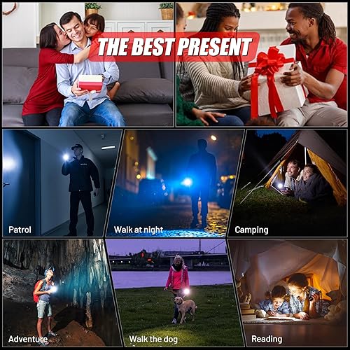 Miniatura 6 de Linterna LED de alto lúmenes, linterna recargable de 6000 lúmenes, linterna alimentada por batería, luz de flash potente ajustable con 5 modos,