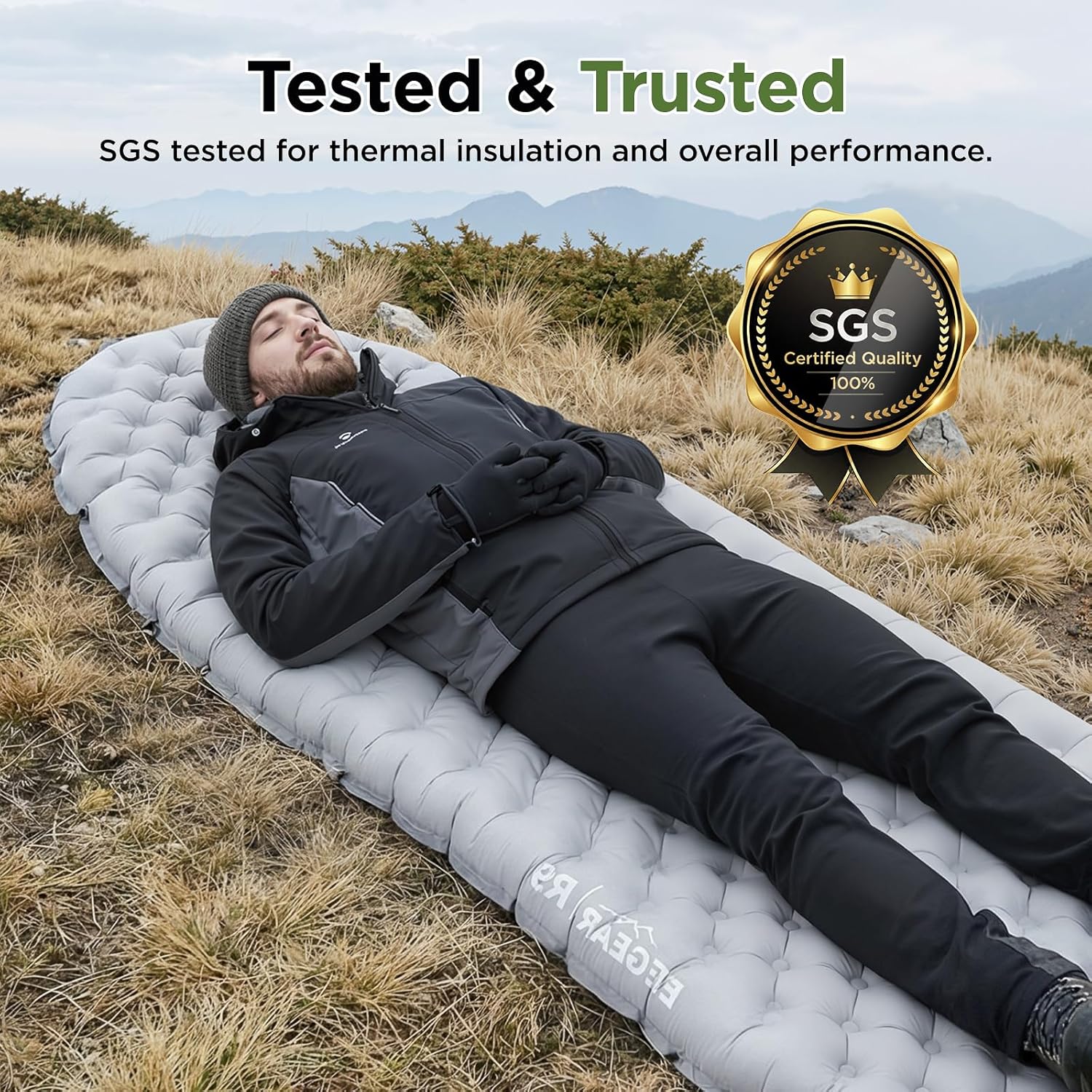 Elegear CumbreX™ Sleeping Pad for Camping with 9 R-Value, Ultralight Camping Sleeping Mat for All Seasons, Insulated Backpacking Sleeping pad, Durable Camping Mattress for Outdoor Hiking Tent
