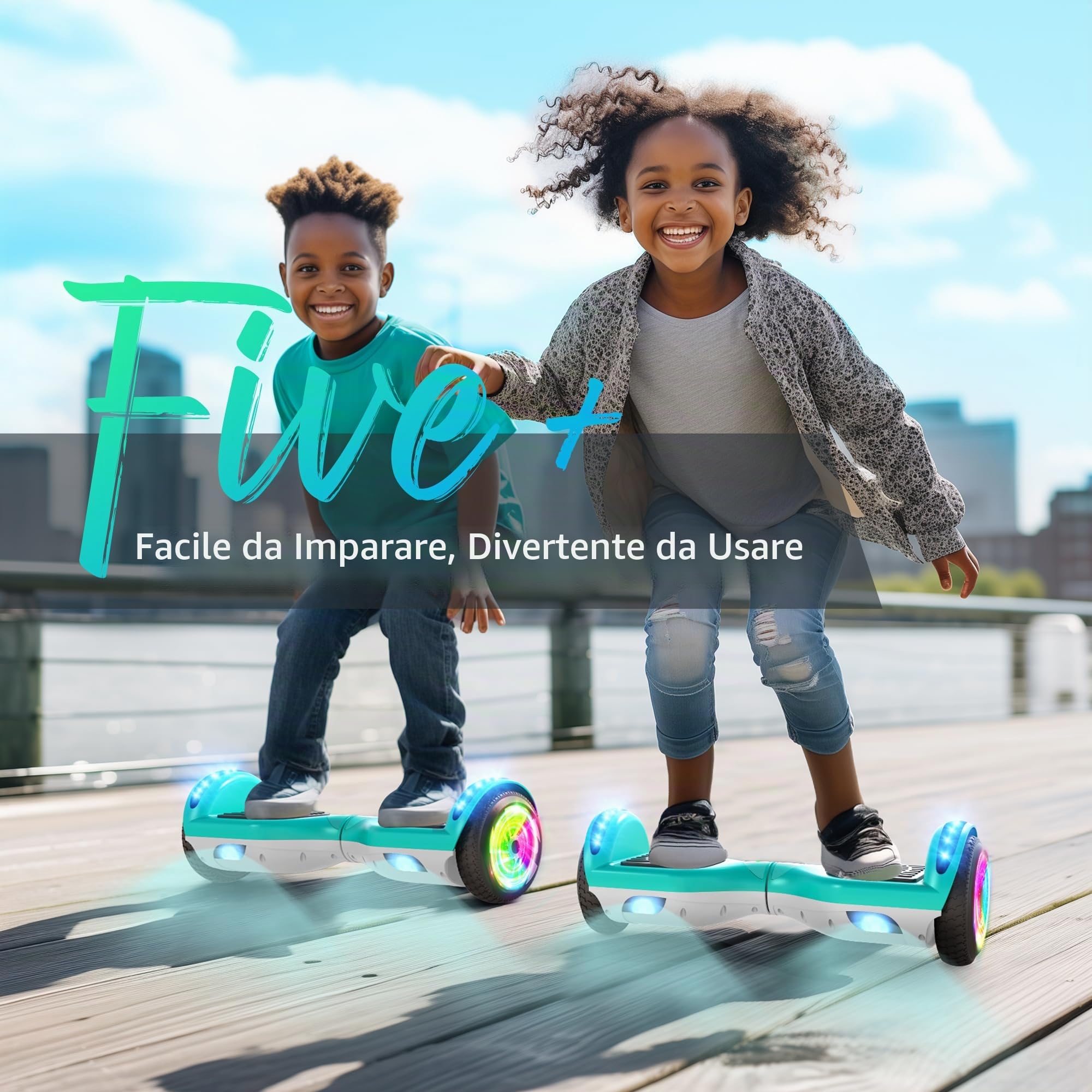 SISIGAD Hoverboard,6.5" Two-Wheel Self-Balancing Hover Board with Bluetooth Speakers and Fashion LED Lights for Kids
