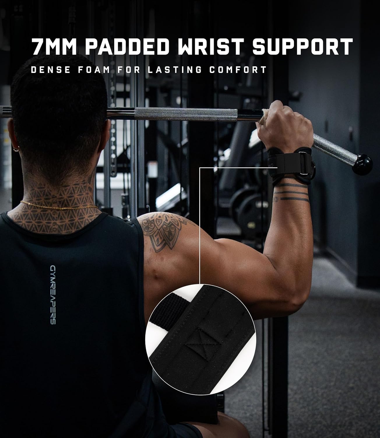 Gymreapers GripLink D-Ring Lifting Wrist Straps