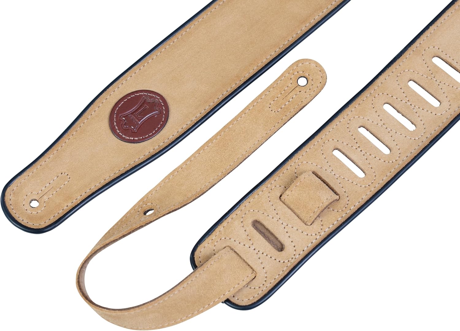 Levy's Leathers Signature Suede Series 2.5" Suede Leather Guitar Strap, Tan (MSS3-TAN)