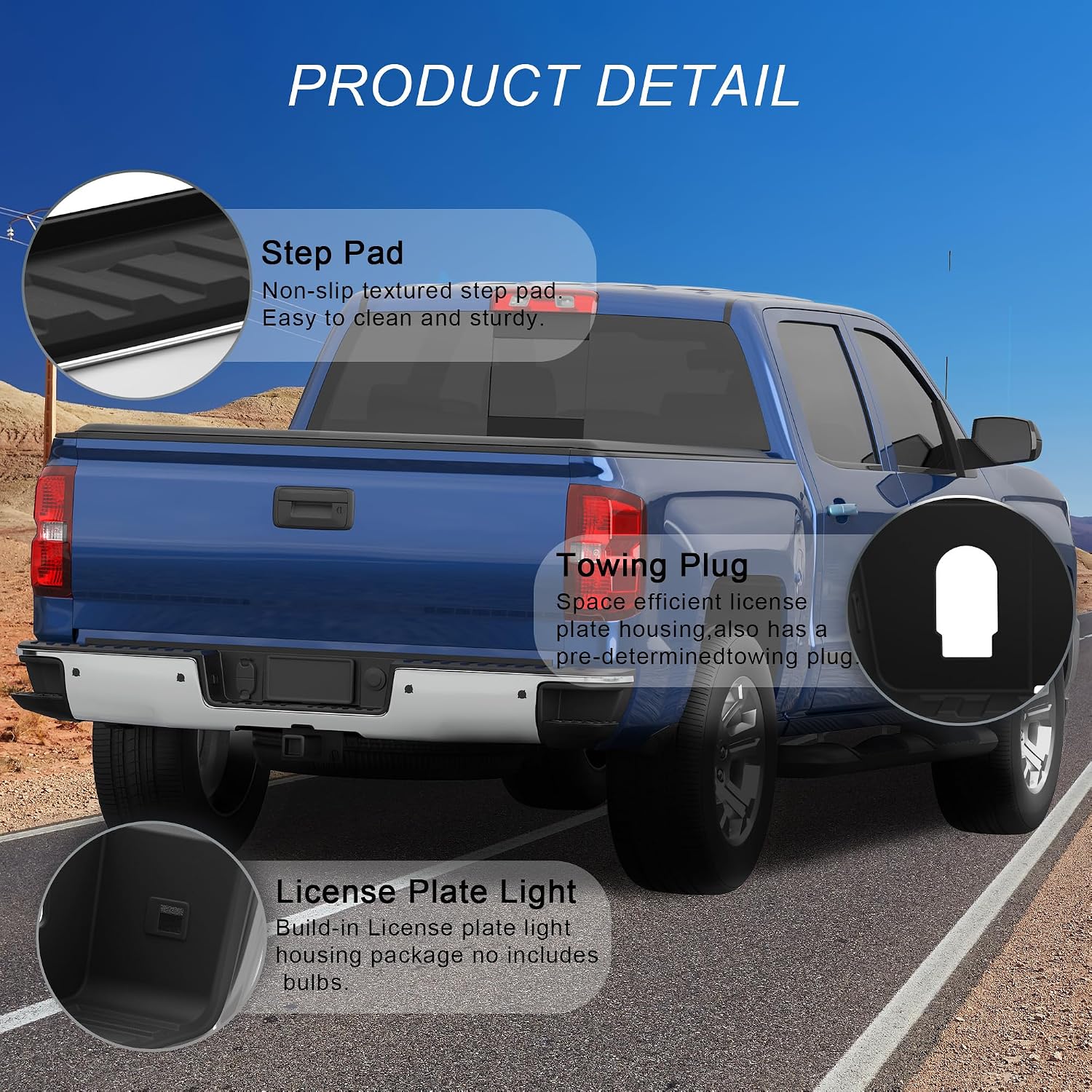 KUIPERAUTO Chrome Steel Rear Step Bumper Assembly Compatible for 2014-2018 Chevy Silverado/GMC Sierra 1500 Pickup Complete Chrome Bumpers Assembly Replacement for GM1103175 (With Park Sensor Holes)