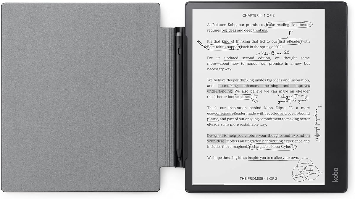 Elipsa 2E - EReader de 10,3" y 32 GB - Paquete con funda para dormir (negro)