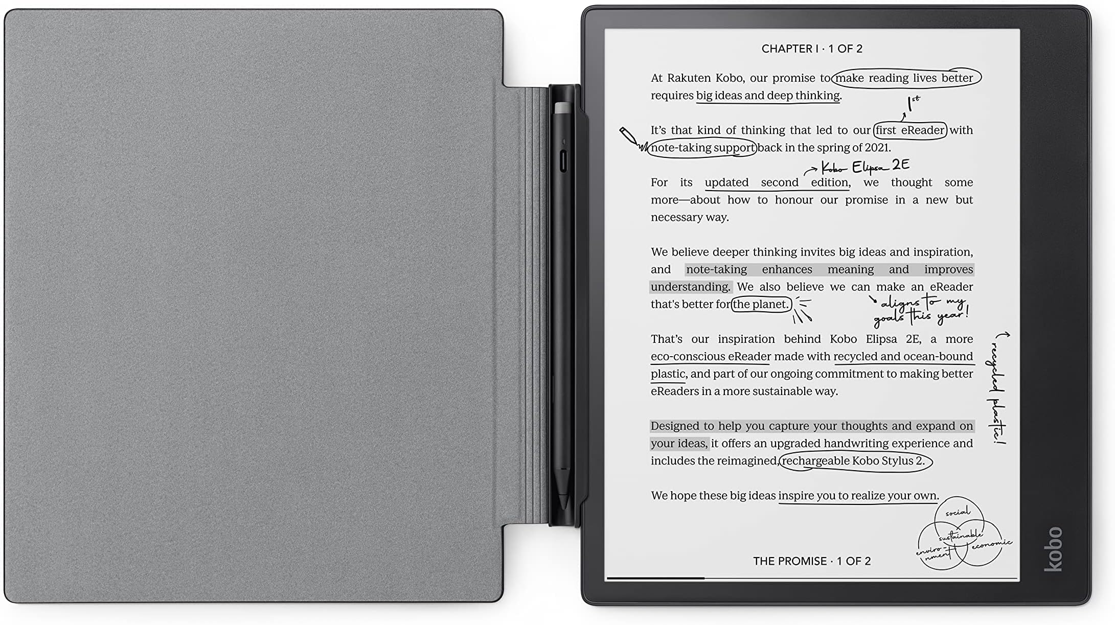 Elipsa 2E - 10.3" 32GB eReader - Bundle with SleepCover (Black)