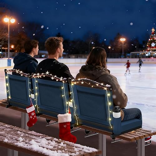 Miniatura 2 de Asiento de grada para deportes, asientos de estadio con respaldo y cojín grueso, sillas de gradas con correa para el hombro y bolsillo lateral,