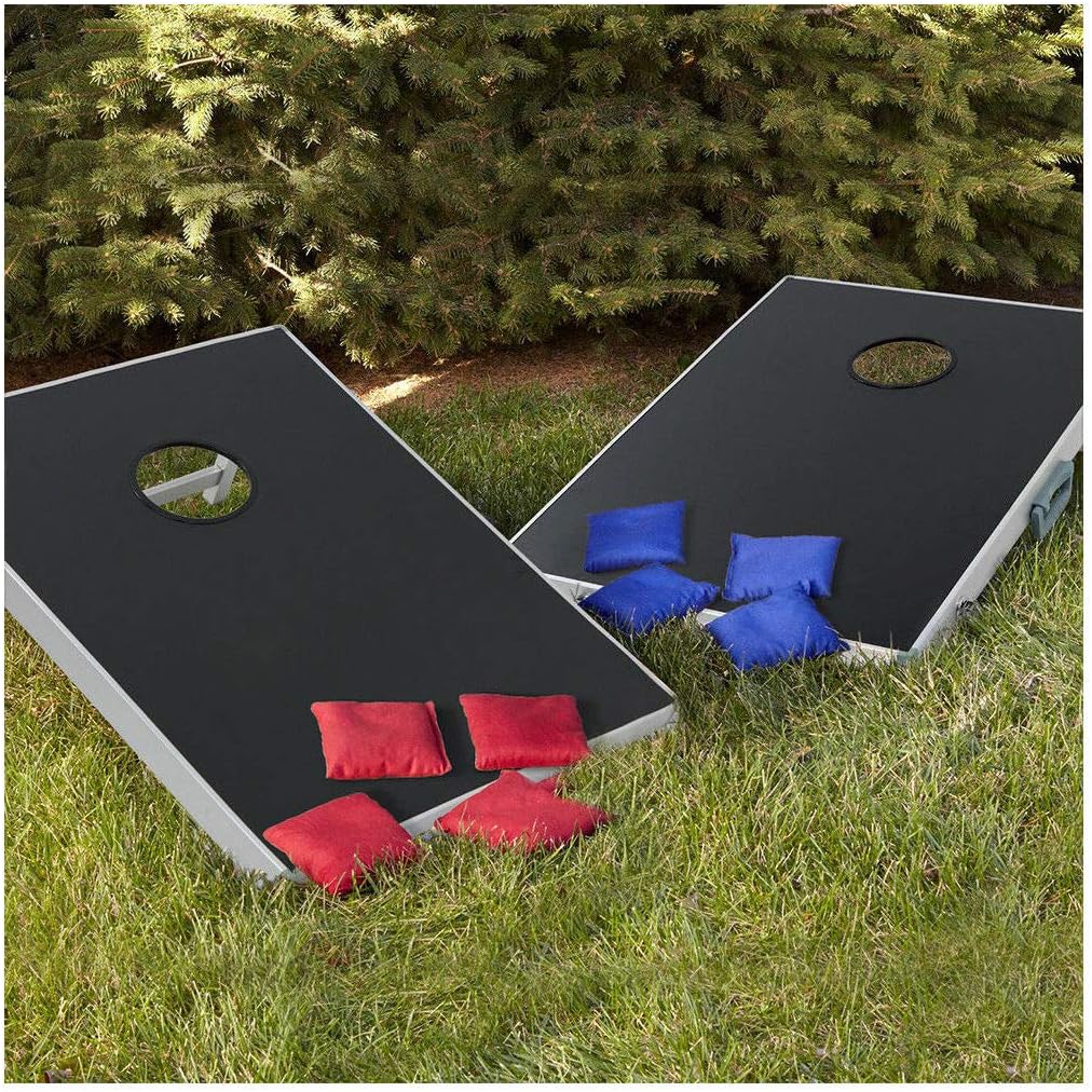Cornhole Bean Bag Toss Game Set Aluminum Frame Portable Design W/Carrying Case