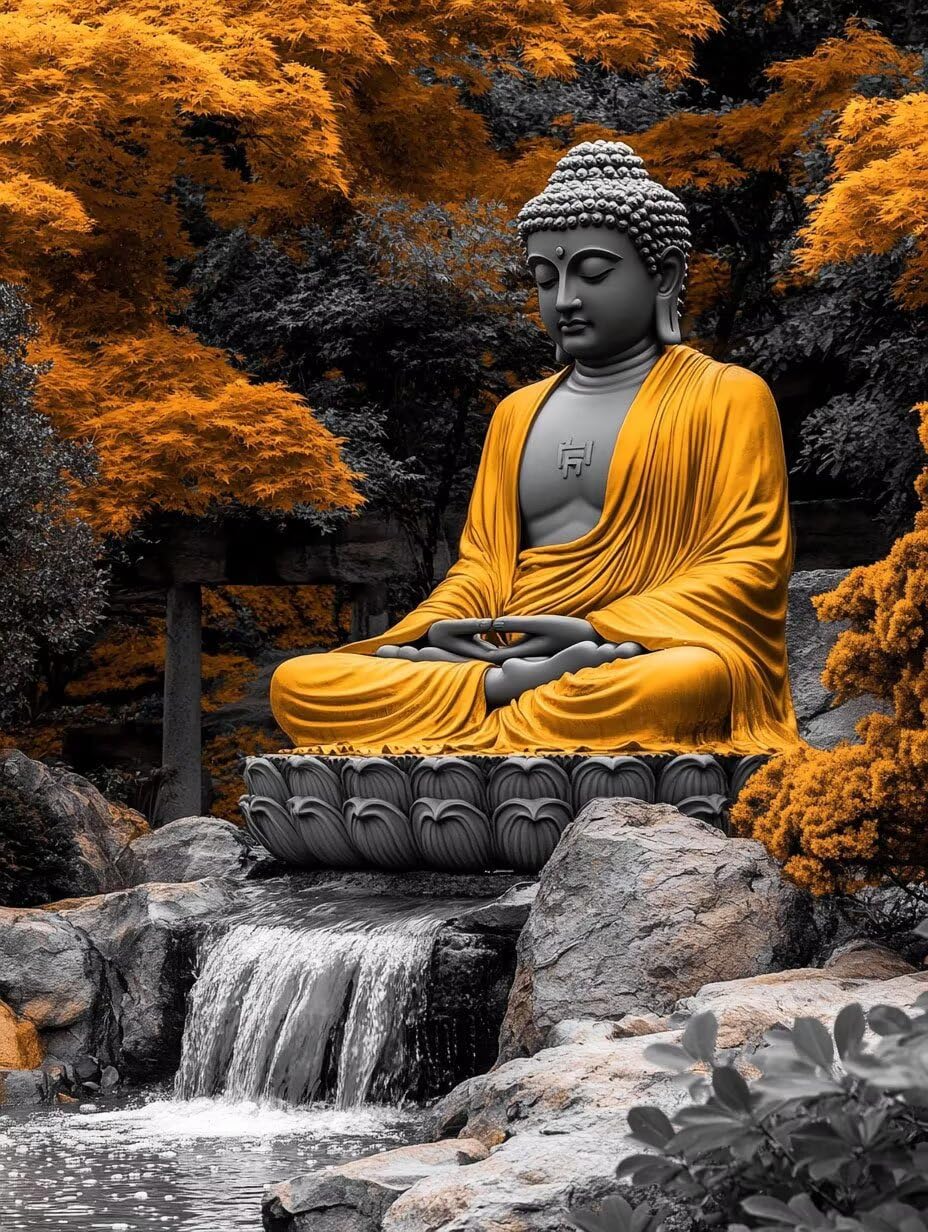 Zen Dimond Painting Kit, Fall Diamond Art Kits for Adults DIY 5D Full Square Dirll Crystal Dots Gem Art Paintings Embroidery Crafts Picture Beginners, Home Wall Decor, Gifts for Women 16x22in c4-44