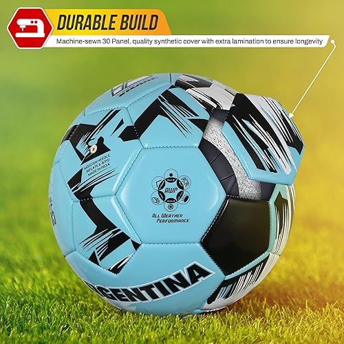 Miniatura 49 de Vizari Balón de fútbol del equipo nacional, fútbol de piel sintética duradera para adultos, niños y jóvenes, cosido a máquina con diseño de 30
