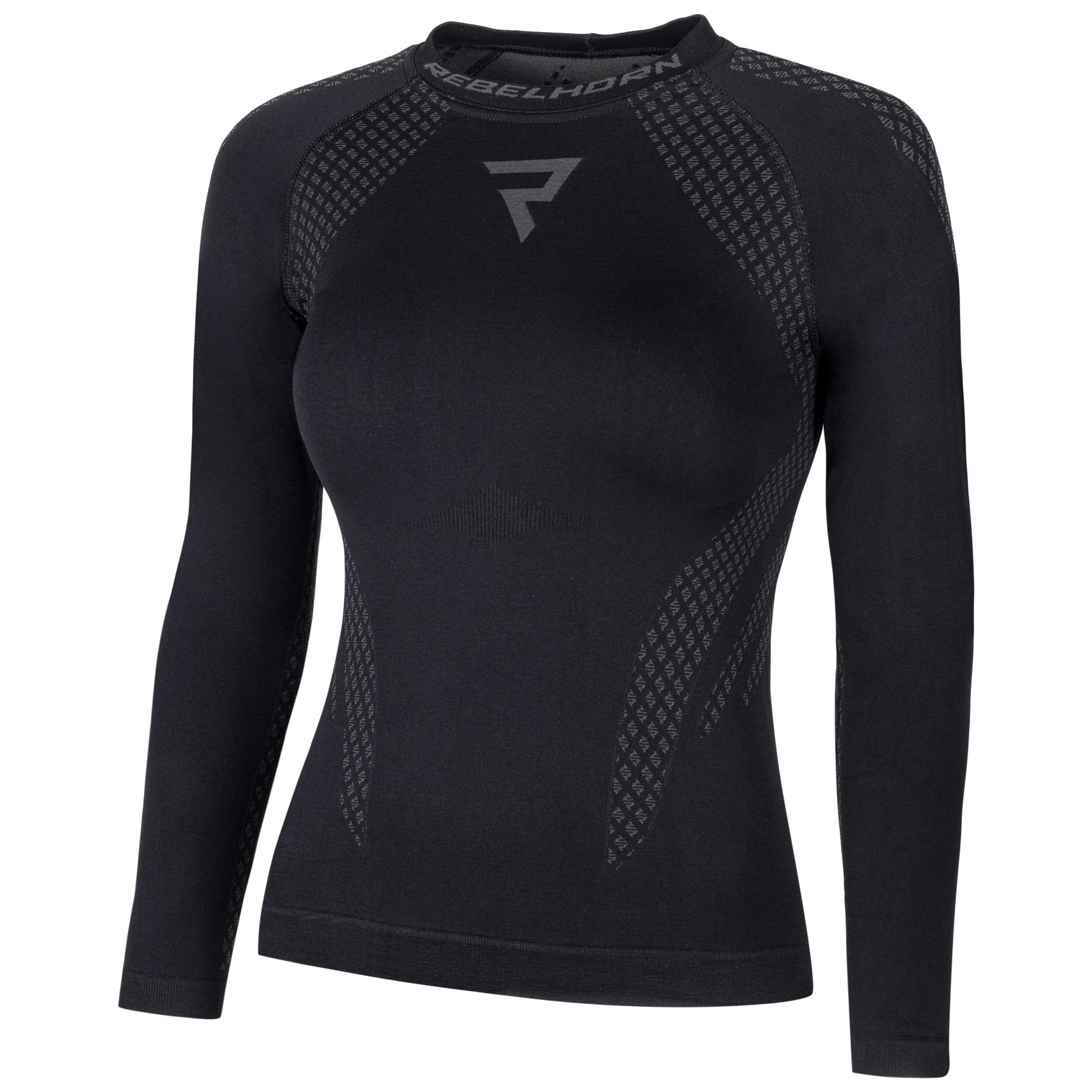 REBELHORN Active II Lady Camiseta Térmica Mujer | Manga Larga | Ropa Interior Termoactivo | Camisa Funcional | Absorción de Humedad | Transpirable | Zonas de Compresión | Ropa de Moto Térmica