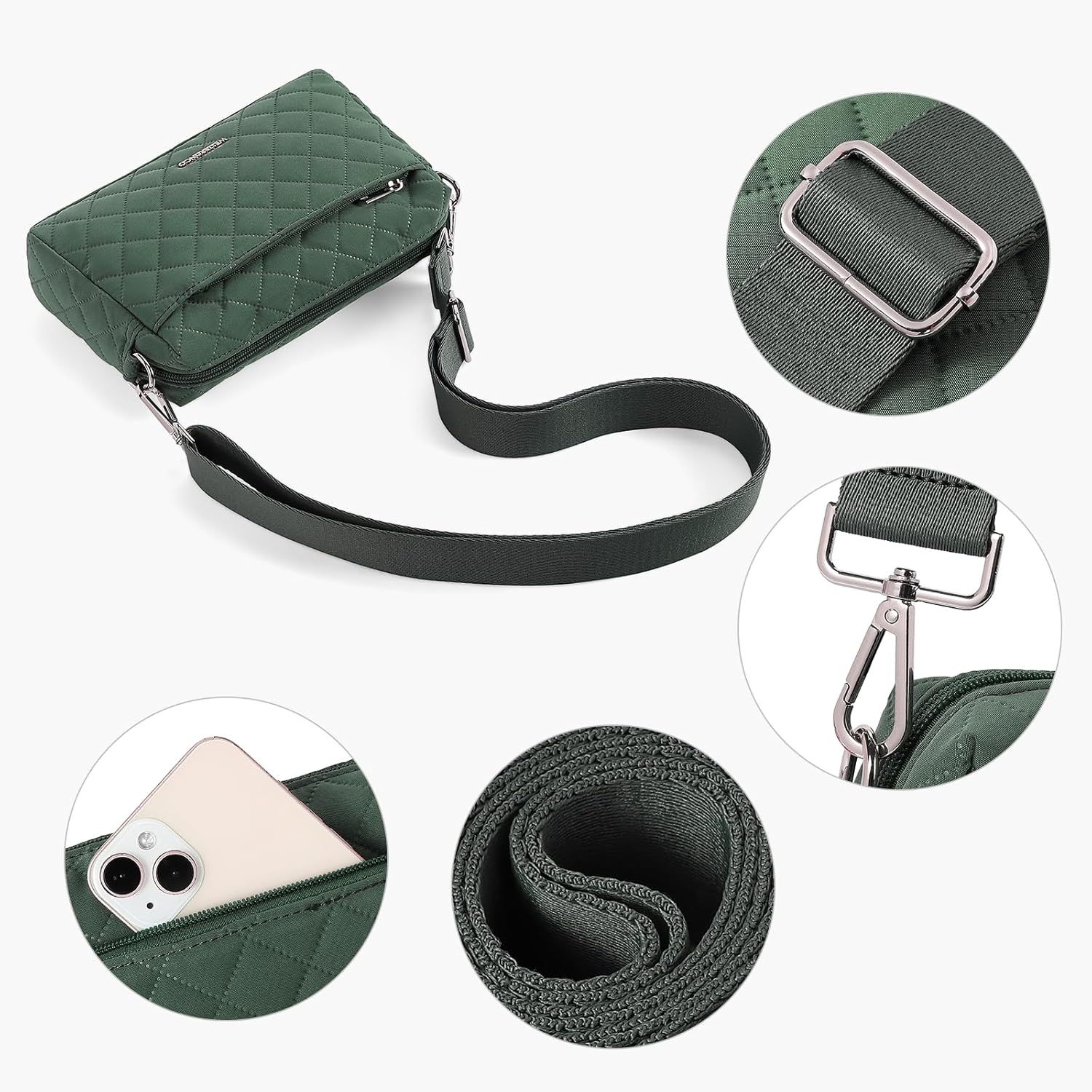 WESTBRONCO Small Crossbody Bags for Women, Shoulder Handbags, Satchel Purse with Adjustable Strap - Image 5