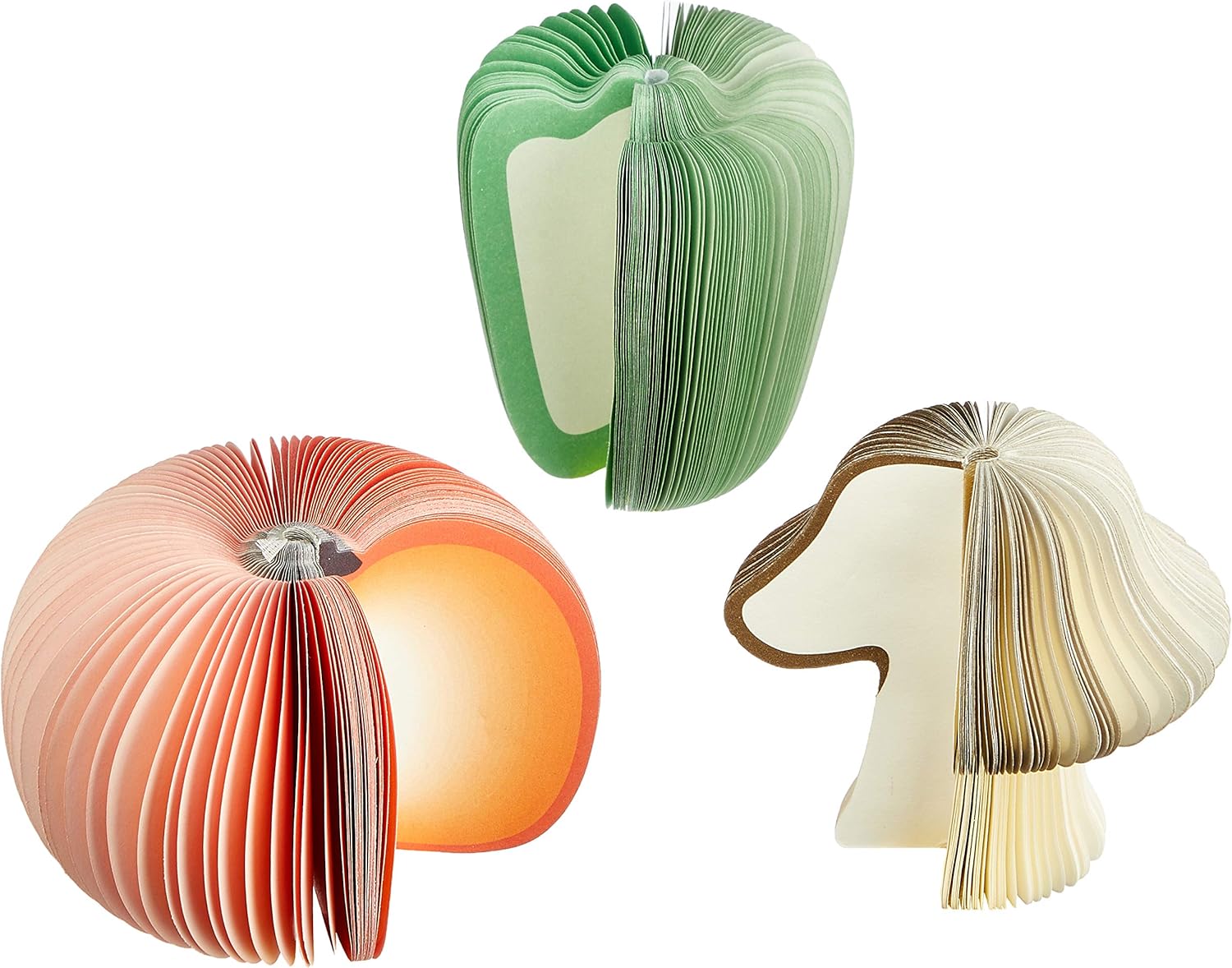 HANATORA Fruit Notepad, 3D, Cute, Stylish, Sticky Notes, Bookmark, Net Included, Set of 3, II