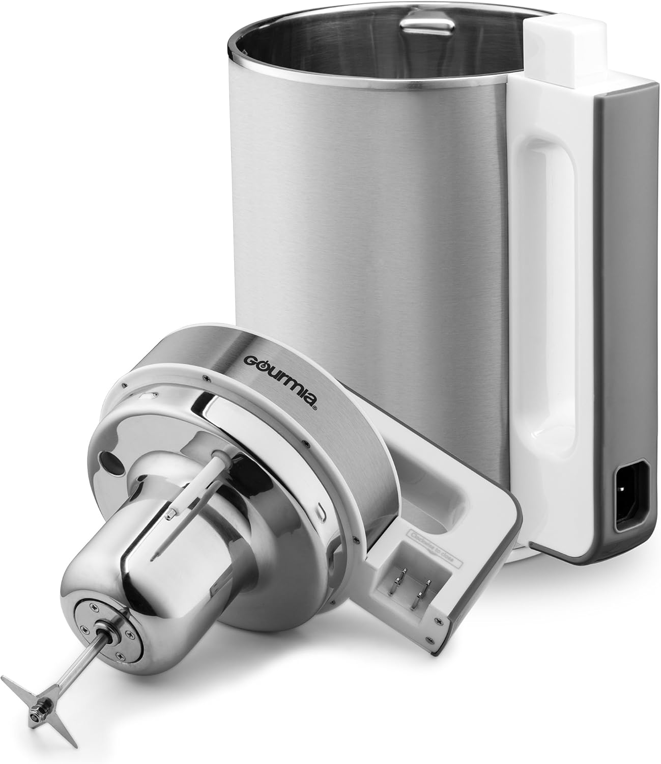 Gourmia GSM1450 Automatic Soup Maker with lid and blade assembly detached