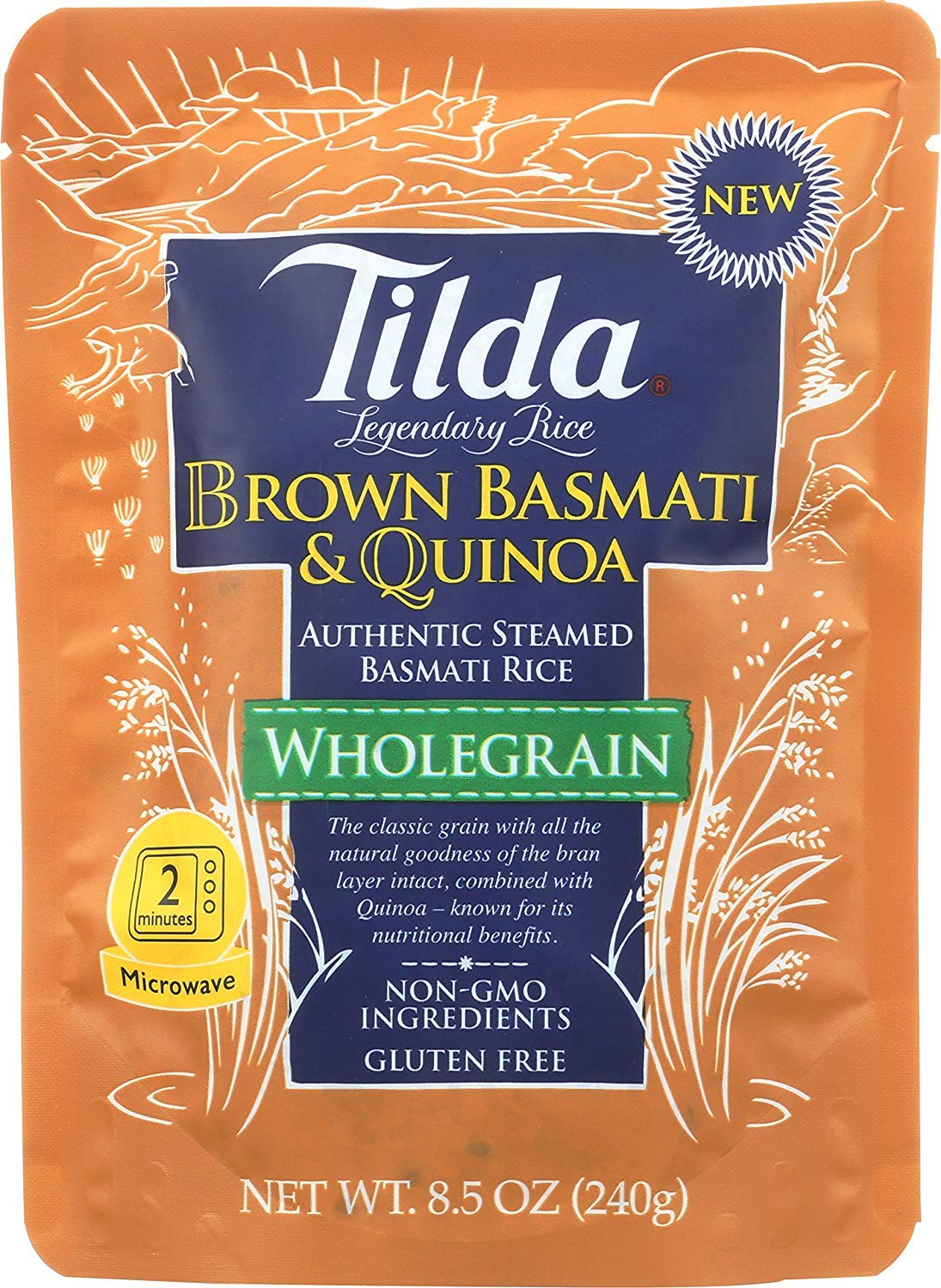 Tilda Legendary Rice Steamed Brown Basmati & Quinoa, 8.5