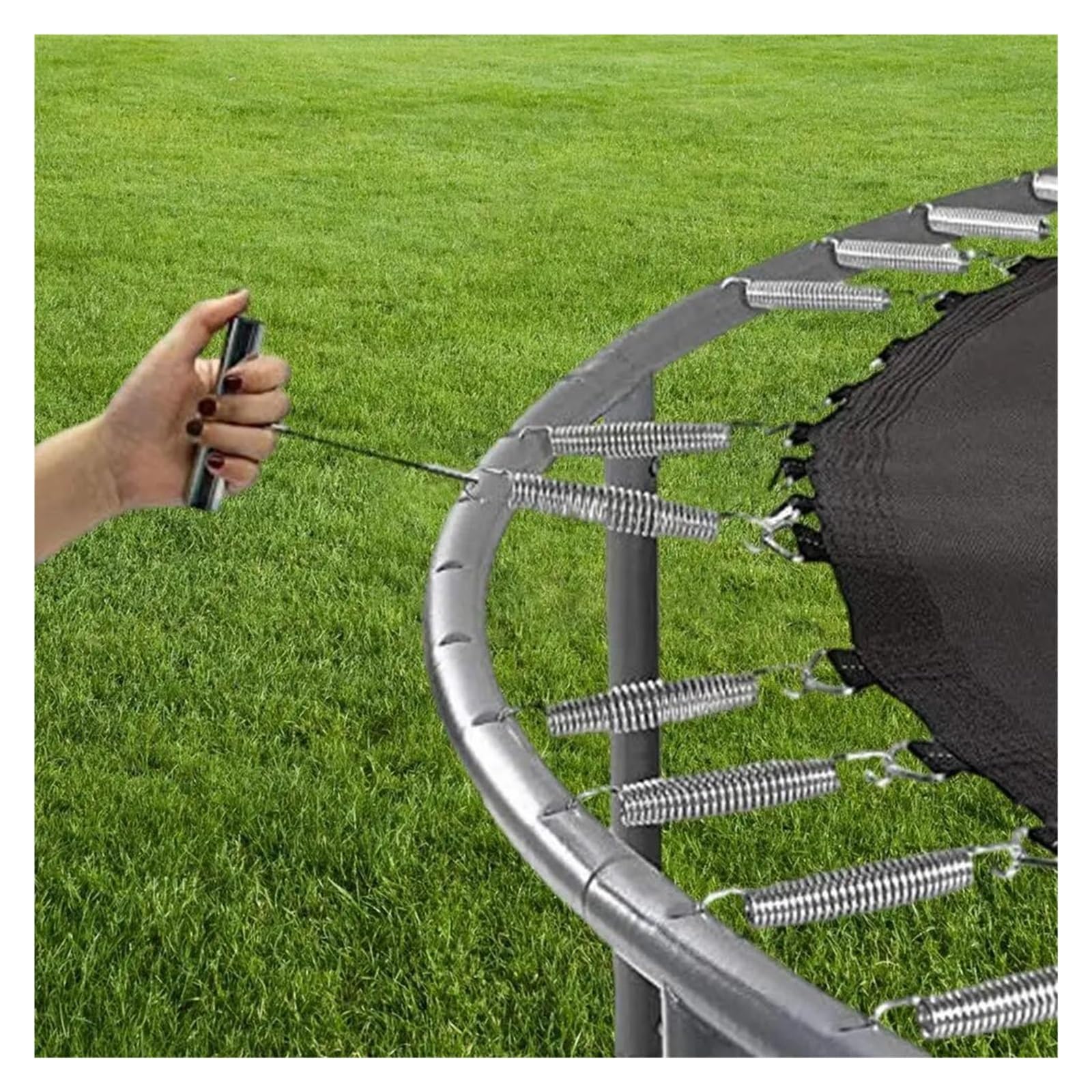 Federabdeckung Randschutz Trampolinfedern-Set Aus 10 Teilen, Verzinkter Stahl, Trampolin-Ersatzfedern, Universelles Hochfestes Ersatzset Mit