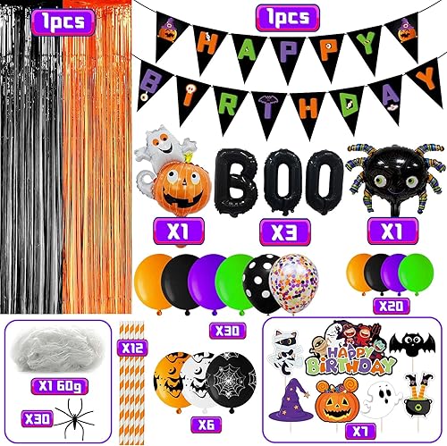 Miniatura 2 de Decoraciones de fiesta de cumpleaños de Halloween, decoraciones de fiesta de cumpleaños temáticas de Halloween, decoraciones de fiesta de cumpleaños