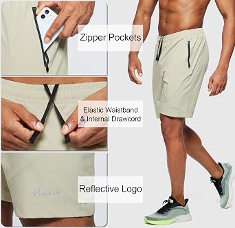 Pudolla Men's Workout Running Shorts 5/7/9 Lightweight Gym Athletic Shorts for Men with Zipper Pockets