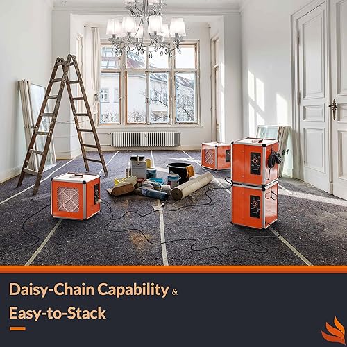 Miniatura 4 de PURISYSTEMS Purificador de aire industrialcomercial con generador de luziones, filtración de 5 etapas, 800 pies cuadrados, 600 CFM, apilable, salida