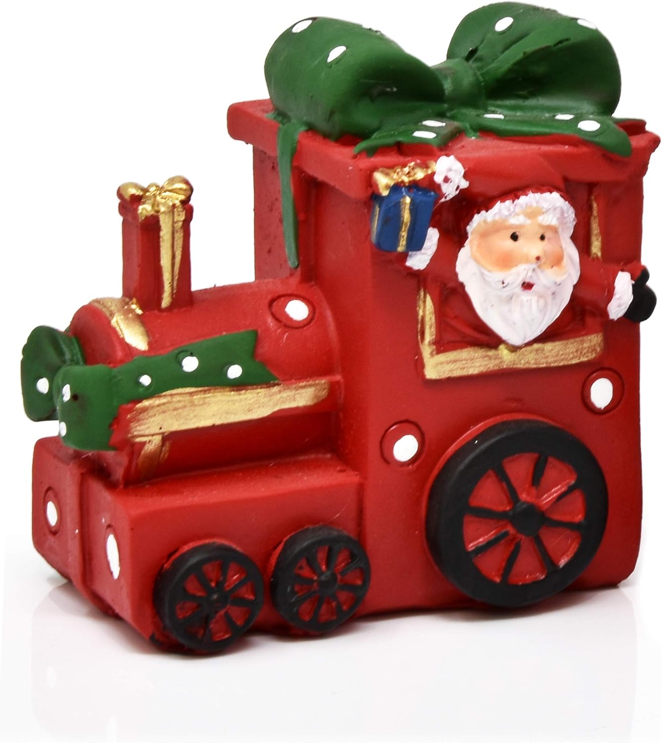 Gift Boutique Christmas Train Snow Globe Decoration 4 Piece Glitter Dome Water Globes Santa Snowman Winter Tree Glass Ball Collectible Table Decor