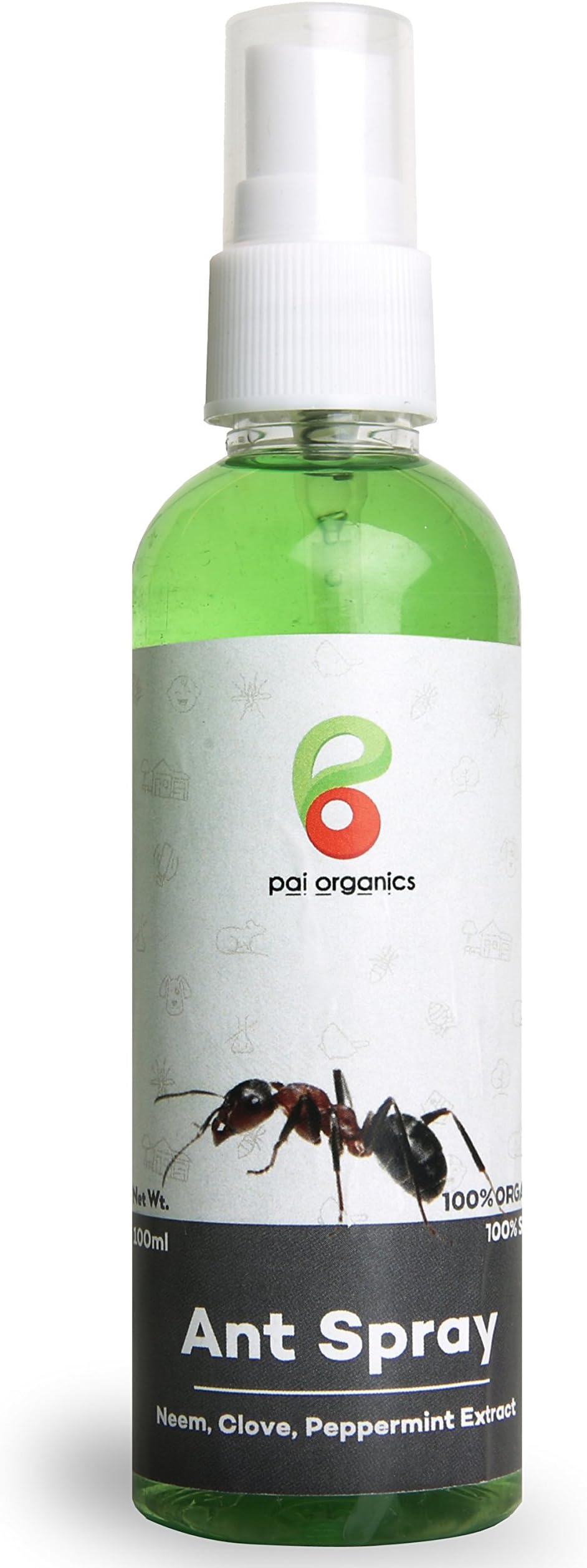 Ant Spray, Natural Ant Killer and Repellent, 100% Organic and Safe,100 ml