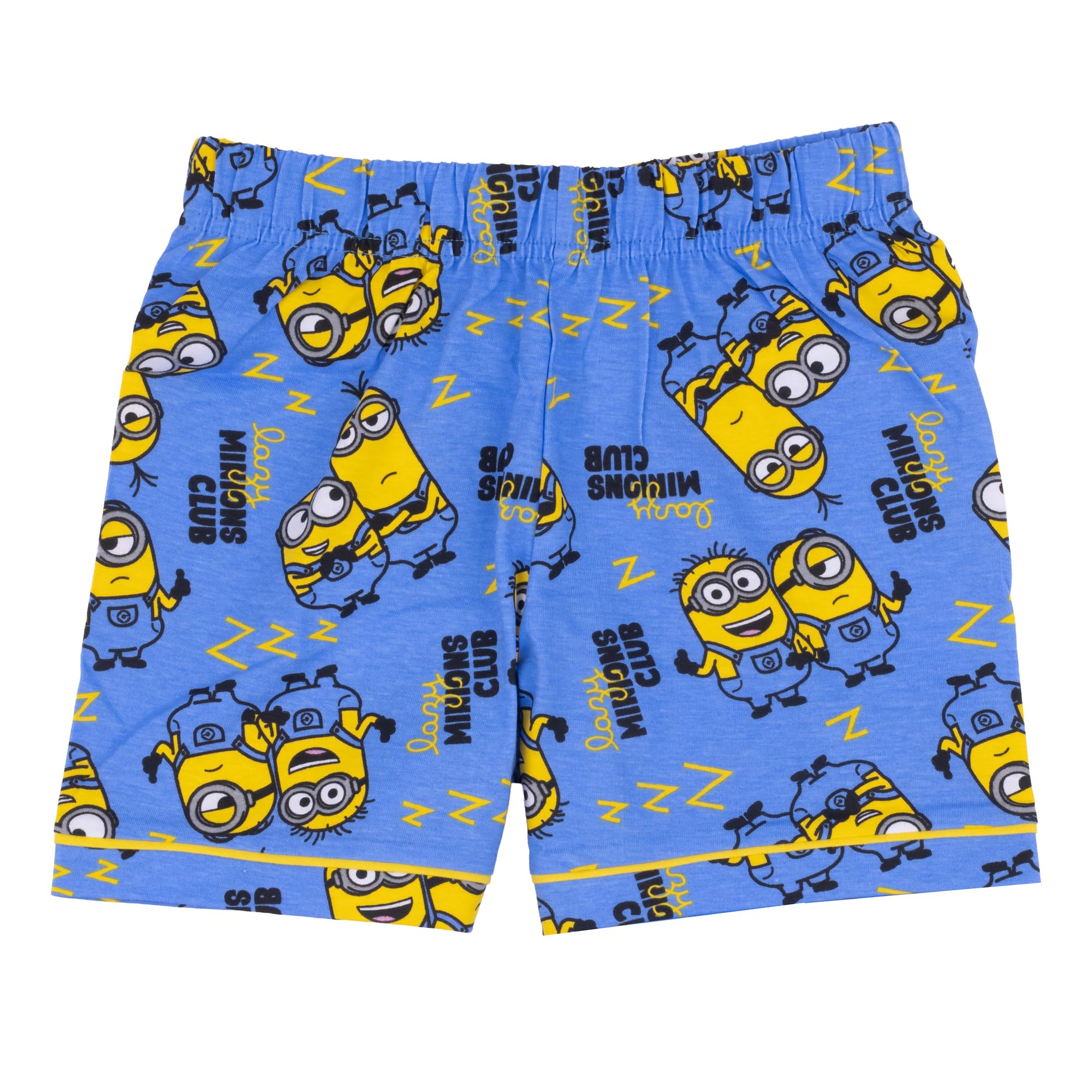 Minions, Cattivissimo Me/Despicable Me, 100% Cotone con Bottoni Pigiama a Maniche Corte, Blue, Blu
