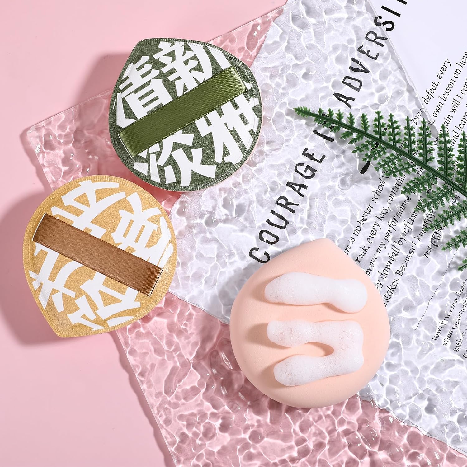4 Pcs Korean Makeup Sponge, Soft Teardrop Setting Puff Makeup Cushion Puff Sponge for Foundation Concealer, Liquid, Cream, and Powder (Large Size) - B