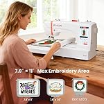 POOLIN EOC06 Broderie Machine 7.9x11 pouce grande zone pour les vêtements, informatisé 7 Inch Touchscreen Achieve Lettre Broderie et Broderies Combinaisons, Inclut Fil, Stabilisateur, Bobbins