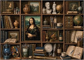 Vintage Library Bookshelf Puzzles for Adults 1000 Pieces, Antique Books Classic Art Jigsaw Puzzle, Retro Globe Painting Collectibles Puzzle, Hard Challenging Puzzle as Home Wall Decor