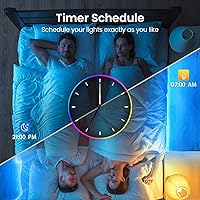 Vista 5 de TJOY - Tira de luces LED con Bluetooth de 18,5 m, tira de luces LED con sincronización musical, iluminación RGB que cambia de color con control