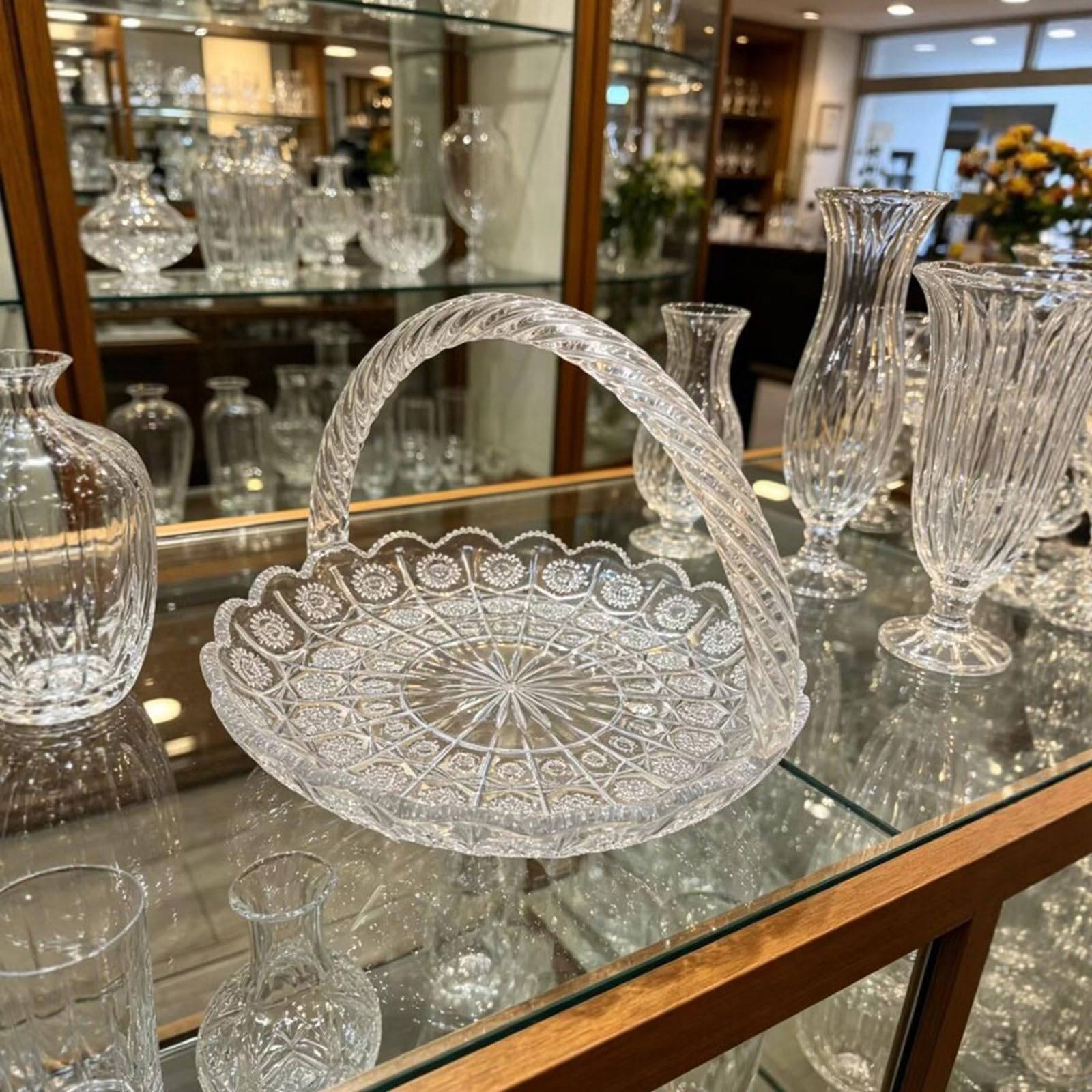 Práctico cuenco de cristal transparente para servir, elegante bandeja decorativa adecuada para frutas, aperitivos y decoración del hogar, platos de frutas transparentes